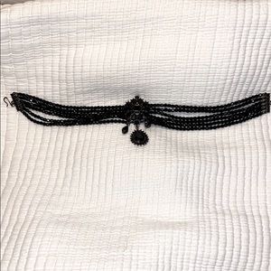 Vintage Black Beaded Choker